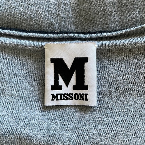 MISSONI bluish grey short sleeve top, size S - Picture 4 of 10